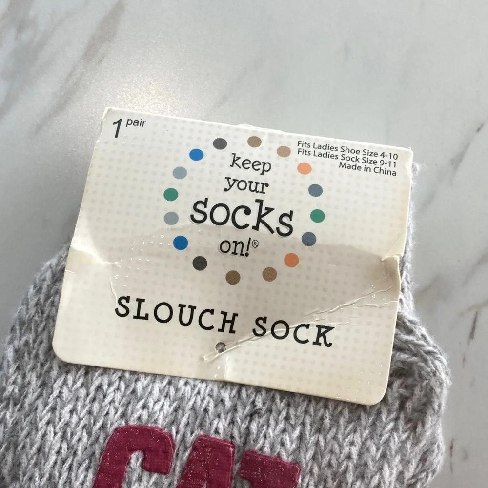 Keep Your Socks On! Cat Mom Slouch Socks NEW